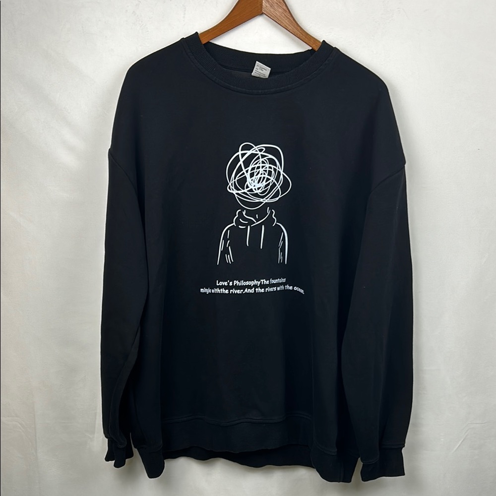 Black Graphic Men's Sweater